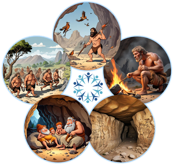 مظاهر حياة الإنسان في العصر الحجري القديم 